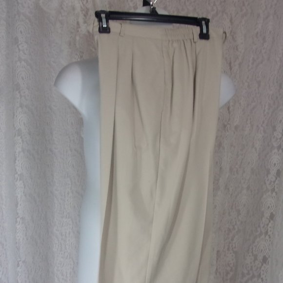 Beige Dress Pants Slacks Straight Leg Size 12 CB Collection - Picture 2 of 5